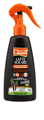 Delice Solaire Opalovací mléko ve spreji s černou mrkví SPF10 200ml Delice Solaire Opalovací mléko ve spreji s černou mrkví SPF10 200ml