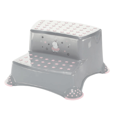 Dvojstupínek k WC/umyvadlu "Unicorn", Grey/Pink 1ks