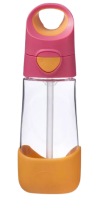 B.box Láhev na pití s brčkem růžová/oranžová 450ml