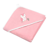BabyOno Osuška s kapucí Velour 100x100, pink