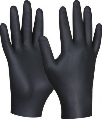 Fino Jednorázové nitrilové rukavice, černé, nepudrované, velikost M, 50 ks