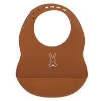 NATTOU Bryndák silikonový se zapínáním bez BPA terakotový