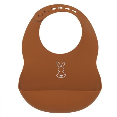 NATTOU Bryndák silikonový se zapínáním bez BPA terakotový