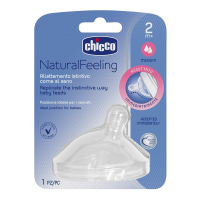 Chicco Dudlík na láhev Natural Feeling silikon, střední průtok 1ks, 2m+ Chicco Dudlík na láhev Natural Feeling silikon, střední průtok 1ks, 2m+