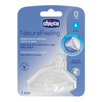 Chicco Dudlík na láhev Natural Feeling silikon, pomalý průtok 1ks, 0m+ Chicco Dudlík na láhev Natural Feeling silikon, pomalý průtok 1ks, 0m+