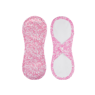 Bamboolik Látkové menstruační vložky biobavlna, satén s patentkem růžovobílé ornamenty 1 ks