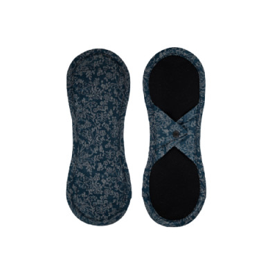 Bamboolik Látkové menstruační vložky biobavlna, satén s patentkem tmavě modré ornamenty 1 ks