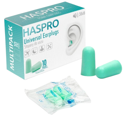 Haspro Multi10 špunty do uší, mátové 10 párů