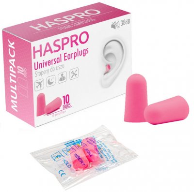 Haspro Multi10 špunty do uší, růžové 10 párů