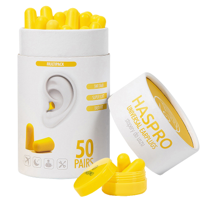 Haspro Tube50 špunty do uší, žluté 50 párů