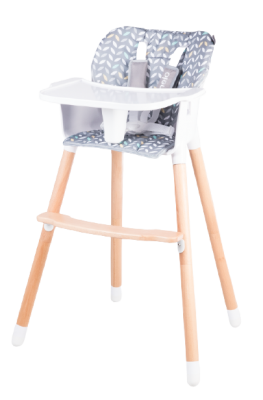 Lionelo Dřevěná jídelní židlička Koen Grey/Yellow