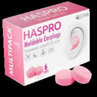 Haspro Mold6 silikonové špunty do uší, růžové 6 párů