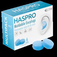 Haspro Mold6 silikonové špunty do uší, modré 6 párů