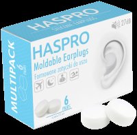 Haspro Mold6 silikonové špunty do uší, bílé 6 párů