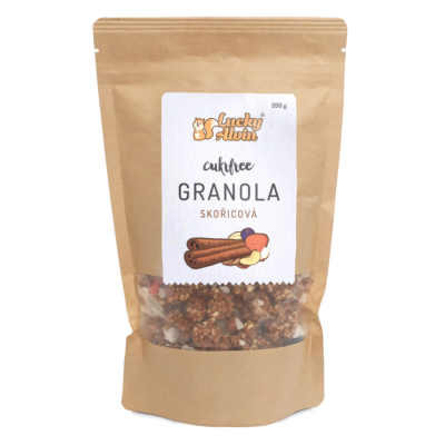 Lucky Alvin cukrfree granola skořicová 200g