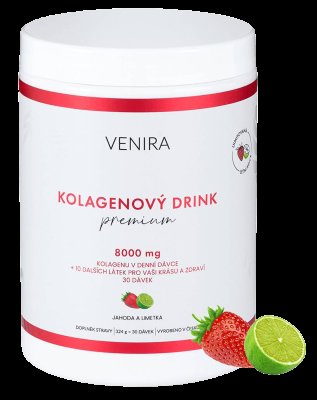 Venira Kolagenový drink Premium jahoda a limetka 324 g Venira Kolagenový drink Premium jahoda a limetka 324 g