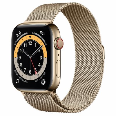 Apple Watch S6 GPS + Cellular, 44mm Gold Stainless Steel Case, Gold Milanese Loop 1ks