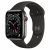 Apple Watch S6 GPS + Cellular, 44mm Graphite Stainless Steel Case, Black Sport Band, Regular