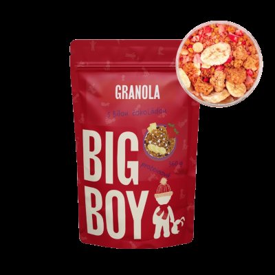 BIG BOY Proteinová granola s bílou čokoládou by @kamilasikl Eko varianta 360 g