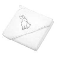 BabyOno Osuška s kapucí Velour 100x100, white