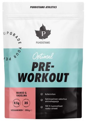 Puhdistamo Pre-Workout Caffeine Free mango-malina 350g