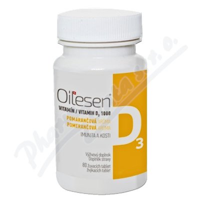 Valentis Oilesen Vitamín D3 1000, 80 žvýkacích tablet 80 ks
