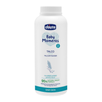 Chicco Pudr dětský Baby Moments s rýžovým škrobem 95 % přírodních složek 150 g