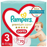 Pampers Premium Care Pants Plenkové kalhotky vel. 3, 6-11 kg, 70 ks