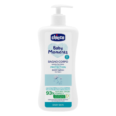 CHICCO Šampon na tělo s dávkovačem Baby Moments Protection 93 % přírodních složek 500 ml