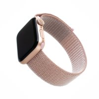 Fixed Nylonový řemínek Nylon Strap pro Apple Watch 44mm/ Watch 42mm, růžově zlatý