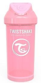 II. jakost Twistshake netekoucí lahev s brčkem 360 ml 12m+ pastelově růžová