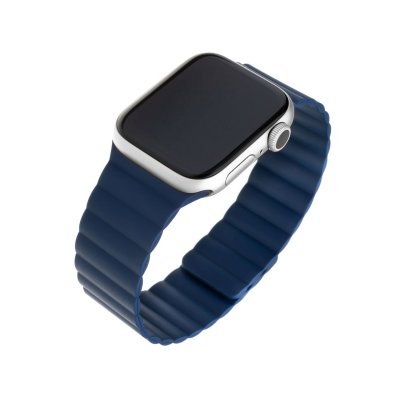 FIXED Silikonový řemínek FIXED Magnetic Strap s magnetickým zapínáním pro Apple Watch 38/40/41mm modrý