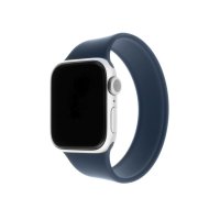 Fixed Elastický silikonový řemínek Silicone Strap pro Apple Watch 42/44/45mm modrý velikost L