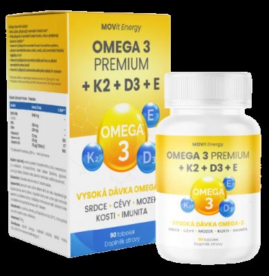 MOVit Energy Omega 3 Premium+K2+D3+E 90 tobolek