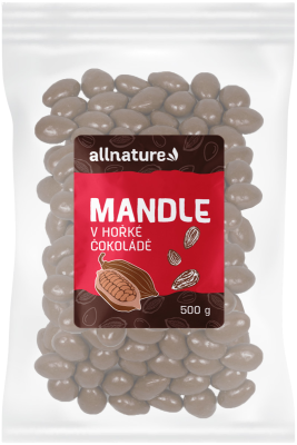 Allnature Mandle v hořké čokoládě 500g Allnature Mandle v hořké čokoládě 500g