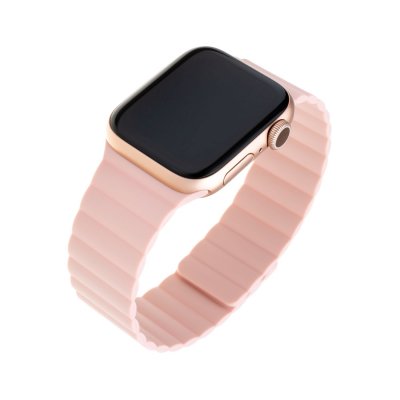 FIXED Silikonový řemínek Magnetic Strap s magnetickým zapínáním pro Apple Watch 38/40/41mm růžový