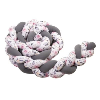 T-Tomi Pletený mantinel 220 cm Anthracite+Roses 1ks