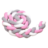 T-Tomi Pletený mantinel 220 cm White+Grey+Pink 1ks T-Tomi Pletený mantinel 220 cm White+Grey+Pink 1ks