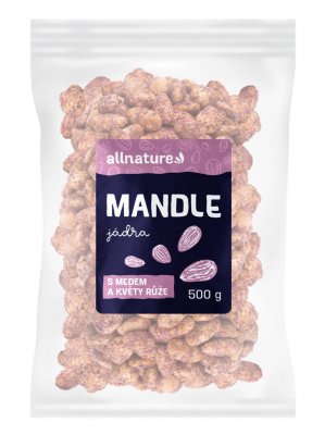 Allnature Mandle jádra s medem a květy růže 500g