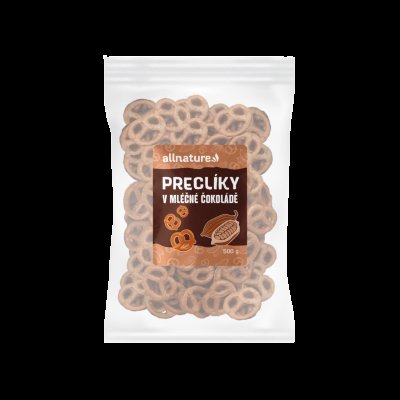 Allnature Preclíky v mléčné čokoládě 500g Allnature Preclíky v mléčné čokoládě 500g