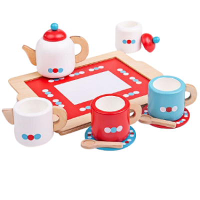 Bigjigs Toys Čajový servis s puntíky