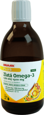 Walmark Zlatá Omega 3 rybí olej 1500 mg Forte 250 ml