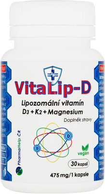 VitaLip-D - lipozomální vitamín D3+K2+Mg 30 kapslí