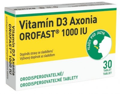 Vitamin D3 AXONIA OROFAST 1000IU orodispergovatelné tablety 30ks