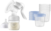 Philips AVENT Odsávačka mateřského mléka manuální + VIA 180ml 5ks