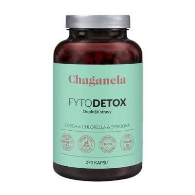 Chaganela FytoDETOX Chaga + Chlorella + Spirulina 270 kapslí