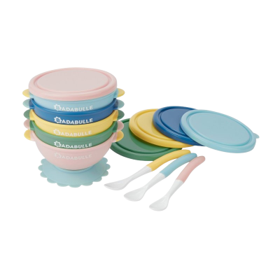 Badabulle Sada 5ks misek s víčky, 3 lžičkami a 1 přísavkou