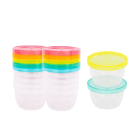 Badabulle Misky s víčky MAXI FUN COLORS 250ml sada 12ks