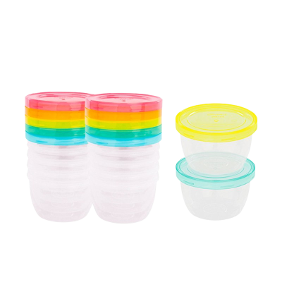 Badabulle Misky s víčky MAXI FUN COLORS 250ml sada 12ks