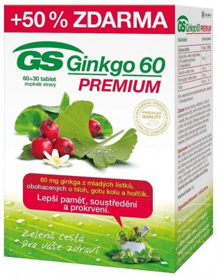 II. jakost GS Ginkgo 60 Premium tbl. 60+30